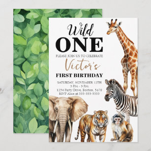 Invitation Wild One Safari premier anniversaire