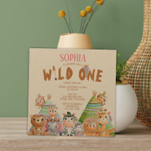 Wild One Tribal Woodland Safari Anniversaire