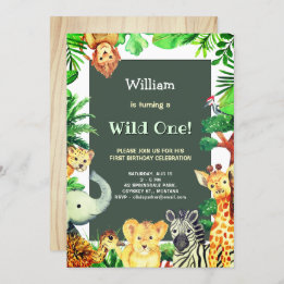 Invitation Wild One Tropical Pluie Forest