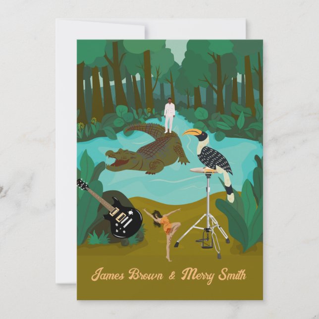Invitation Wild River Crocodile Rock Mariage de musique (Devant)