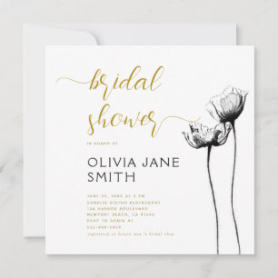 Invitation Wild Rustic Elegant Black White Gold Fête des mari