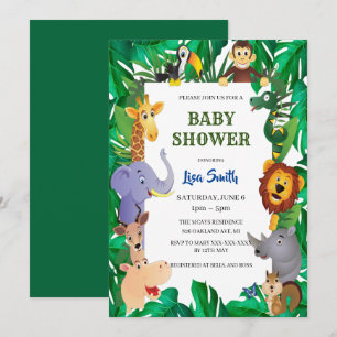Invitation "Wild Safari Animal Jungle Baby Shower"