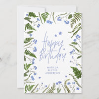 Wild un 1er anniversaire fougère florale bleu bota