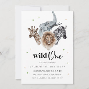 Invitation Wild Un 1er Anniversaire Invitation, Safari Jungle