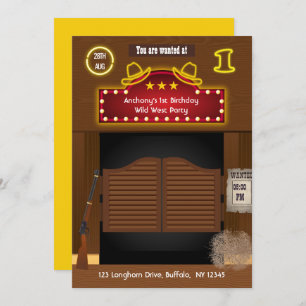 Invitation Wild West Cowboy 1er anniversaire