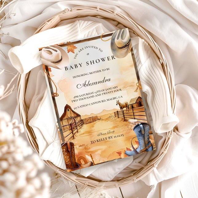 Invitation Wild West Cowboy Baby Shower (Créateur téléchargé)