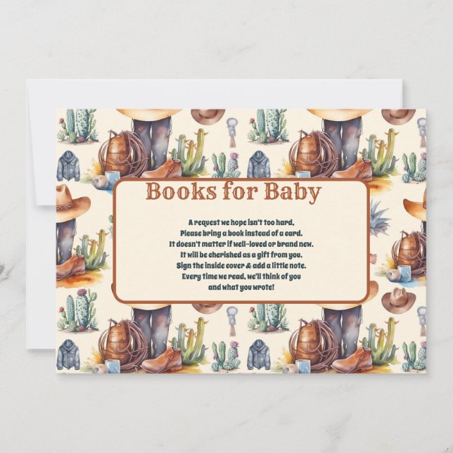 Invitation Wild West Cowboy Baby showers Livres pour bébé (Devant)