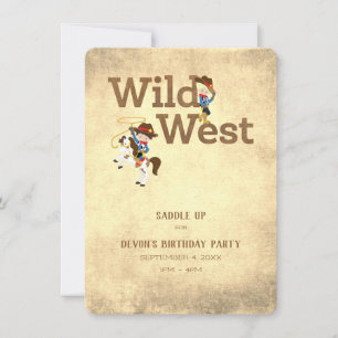 Invitation Wild West Cowboy fille sur mesure Anniversaire de