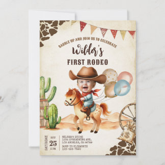 Invitation Wild West Cowboy Premier Rodéo 1er anniversaire