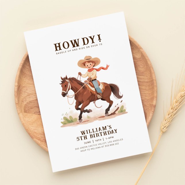 Invitation Wild West Moderne Cowboy Anniversaire (Créateur téléchargé)
