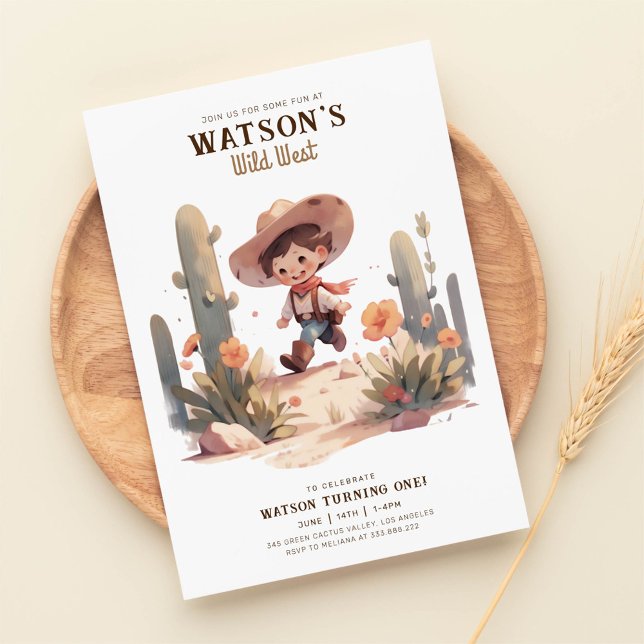 Invitation Wild West Moderne Cowboy Anniversaire (Créateur téléchargé)