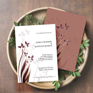 Invitation Wild & Wine-Stained Watercolor Floral