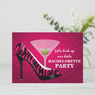 Invitation Wild Zebra High Heel Chaussures Bachelorette Party