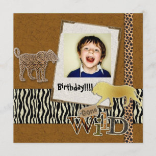 Invitation Wild Zebra Safari Zoo Anniversaire Photo Invitatio