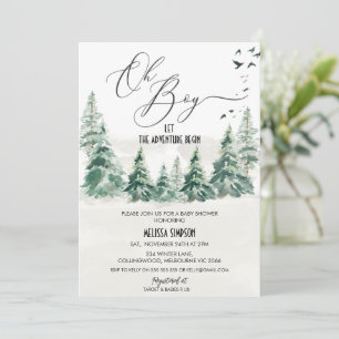 Invitation Wilderness Oh garçon Baby shower de calligraphie