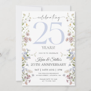Invitation Wildflower 25e Anniversaire