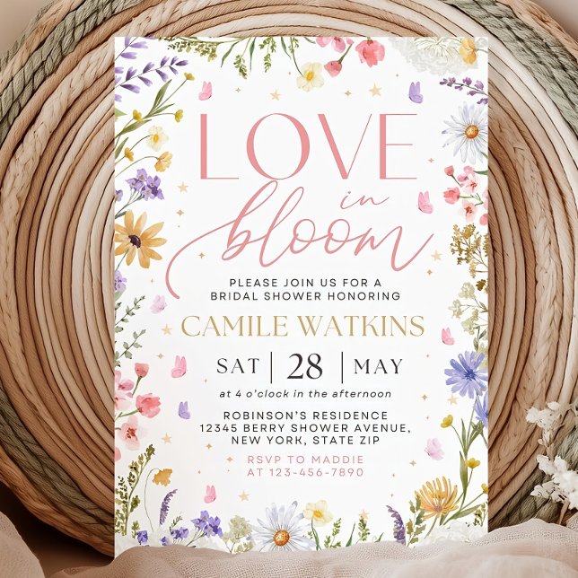 Invitation Wildflower Bridal Shower Invitation,Love In Bloom  (Créateur téléchargé)