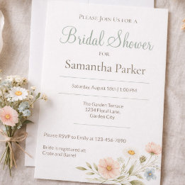 Invitation Wildflower Garden Bridal Shower