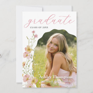 Invitation Wildflower Graduation Party Photo Collage