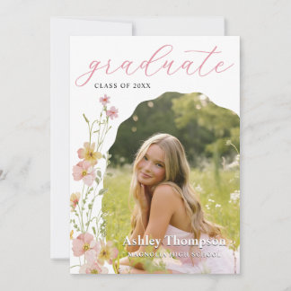 Invitation Wildflower Graduation Party Photo Collage