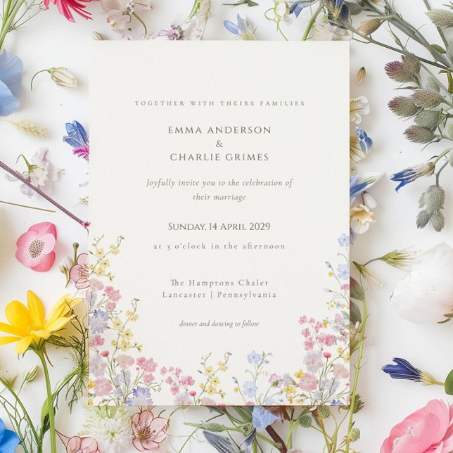 Invitation Wildflower Meadow Spring Summer Botanical Wedding (Créateur téléchargé)