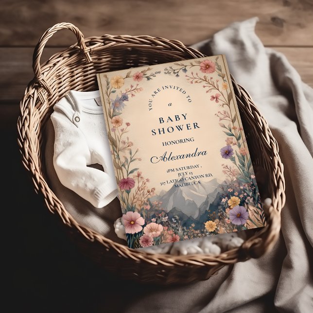 Invitation Wildflower Mountain Baby Shower (Créateur téléchargé)