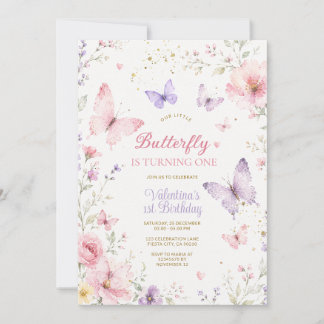 Invitation Wildflower Our Little Butterfly Is Turning One