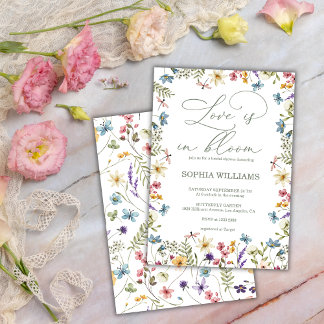 Invitation Wildflowers  Spring Boho Garden Bridal Shower