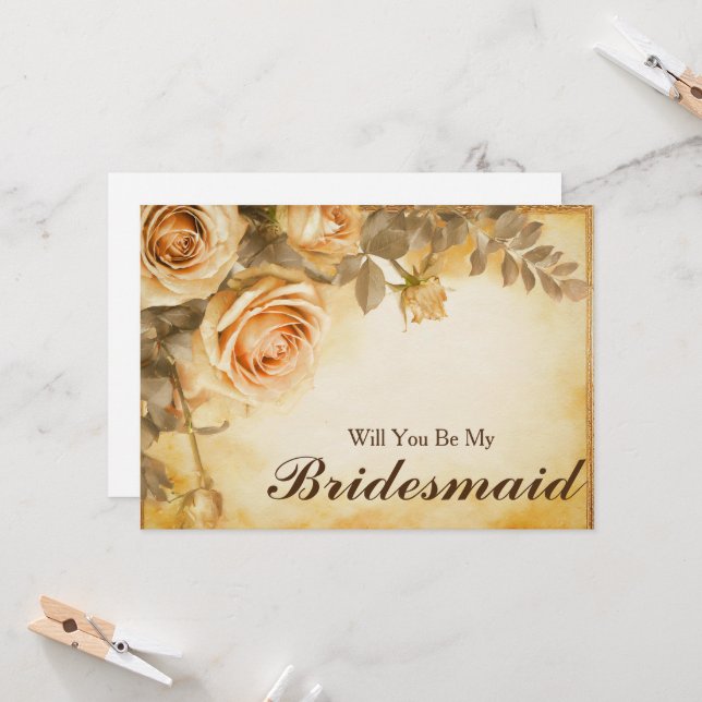 Invitation  Will you be my Bridesmaid (Devant/Arrière en situation)