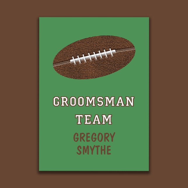 Invitation Will You Be My Groomsman Football Theme Card (Créateur téléchargé)