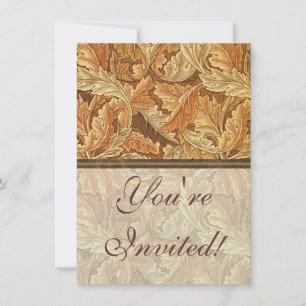 Invitation William Morris Acanthus Brun Feuilles d'Automne