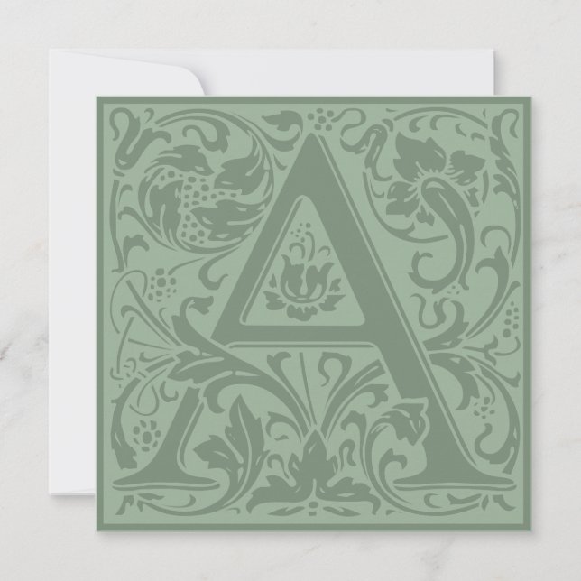 Invitation William Morris Alphabet Floral Lettre A (Devant)