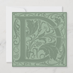 Invitation William Morris Alphabet Floral Lettre D