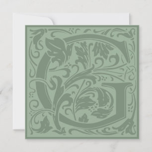 Invitation William Morris Alphabet Floral Lettre G