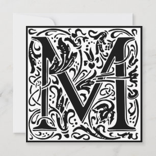 Invitation William Morris Alphabet Floral Lettre M