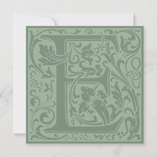 Invitation William Morris Alphabet Floral Lettre monogramme E