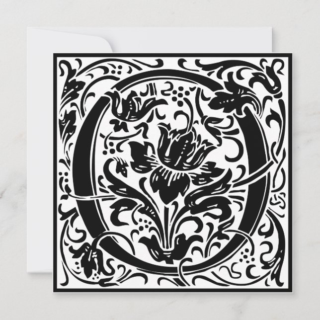 Invitation William Morris Alphabet Floral Lettre O (Devant)