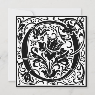 Invitation William Morris Alphabet Floral Lettre O