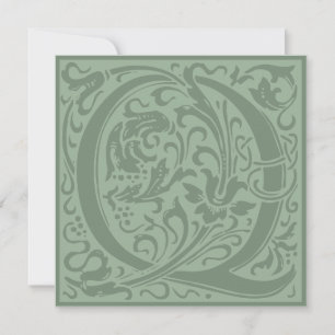 Invitation William Morris Alphabet Floral Lettre Q