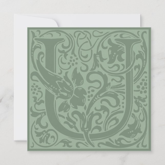 Invitation William Morris Alphabet Floral Lettre U (Devant)