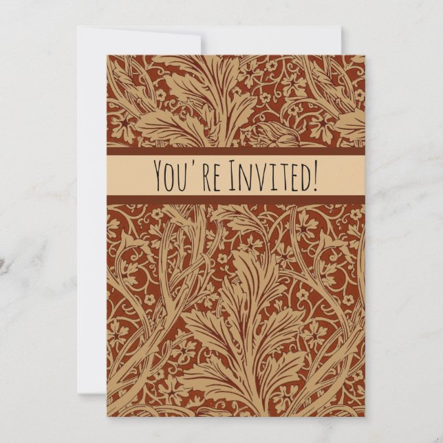 Invitation William Morris Arcadia Floral Garden Flower Classi (Devant)