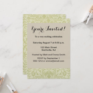 Invitation William Morris Borge Mariage Soft Green