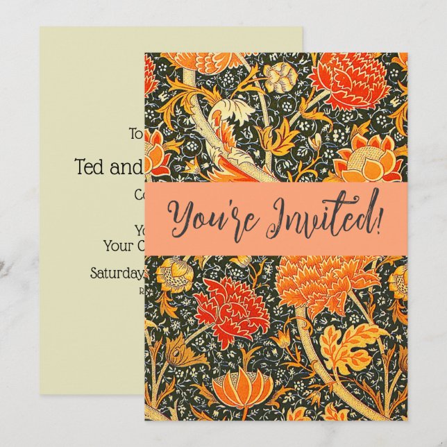 Invitation William Morris Cray Fond d'écran Motif (Devant / Derrière)
