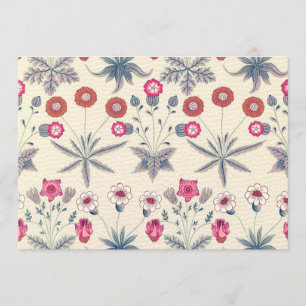 Invitation William Morris Daisy Motif floral Orange rouge