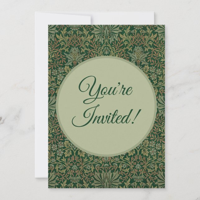 Invitation William Morris Flower Garden-Greens (Devant)
