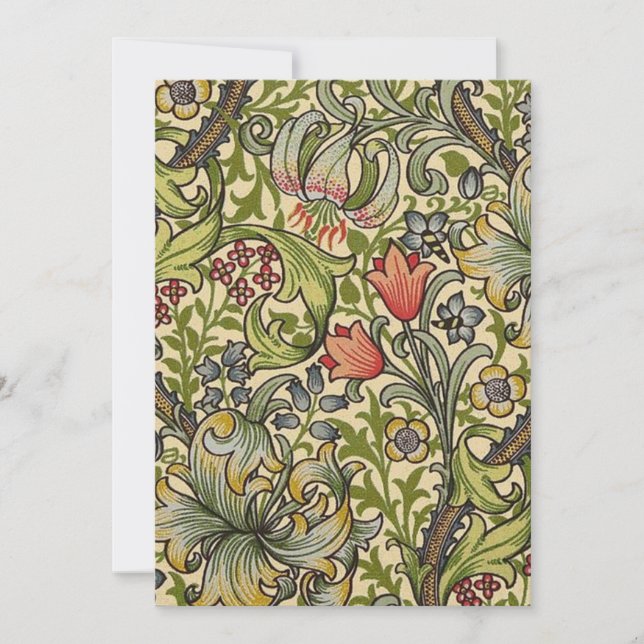 Invitation William Morris Golden Lily Motif restauré (Devant)