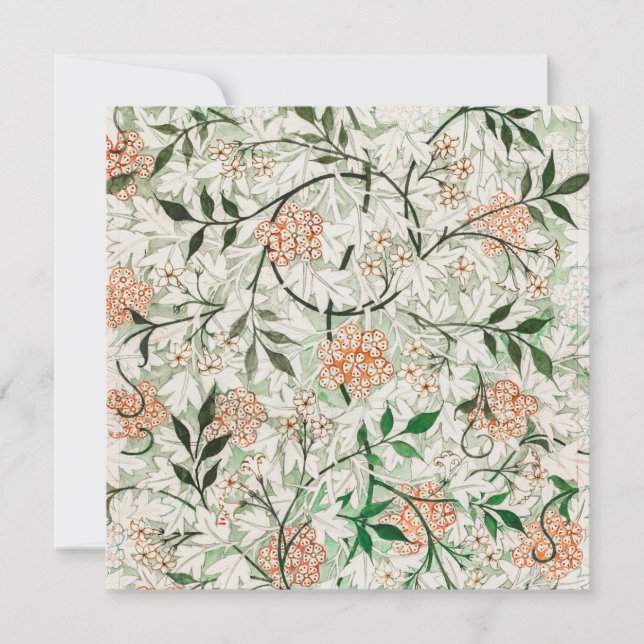 INVITATION : WILLIAM MORRIS : GREEN JASMINE DESIGN (Front)