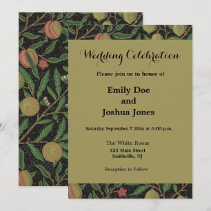 Invitation William Morris grenade classique fruits