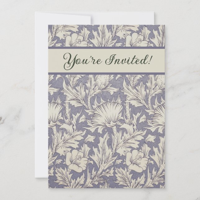 Invitation William Morris Horn Poppy Classic Floral (Devant)