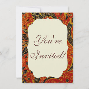 Invitation William Morris Inde Floral rouge